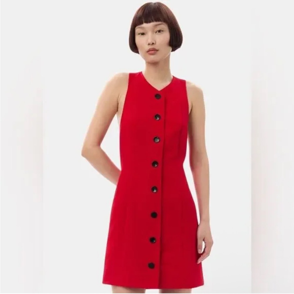 Ganni Vibrant Red dress with Black Accents